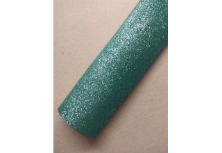 Экокожа (глиттер мелкий) 19,5*33 см цв. бирюзовый, цена за лист